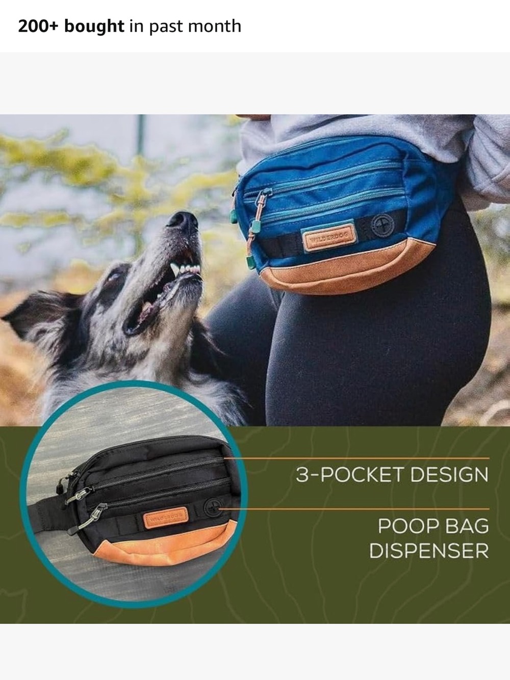 Wilderdog Fanny pack Black and Tan Canvas Waist Pack - Picture 6 of 9